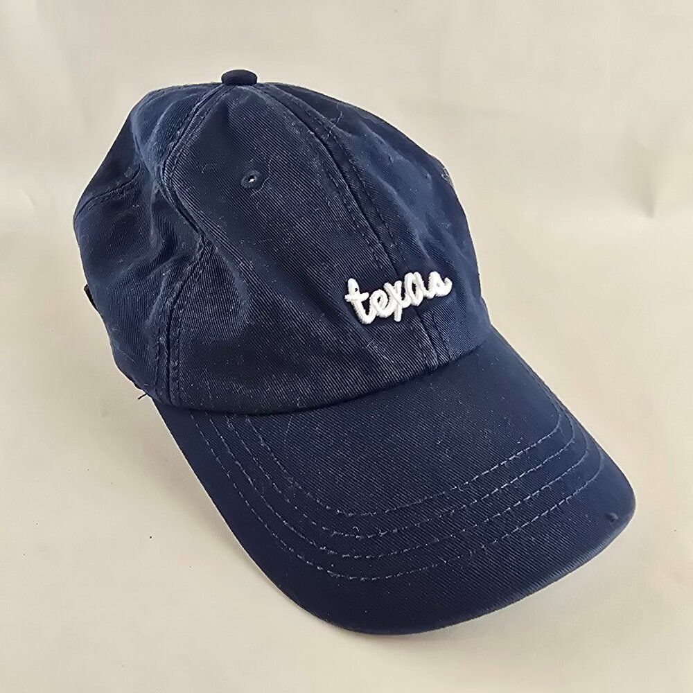 State of Mine Texas Embroidered Navy Blue Baseball Cap Adjustable OSFM Spell Out